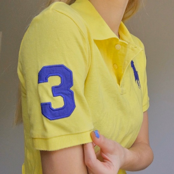 Polo Ralph Lauren Yellow Cropped Polo - Picture 4 of 4